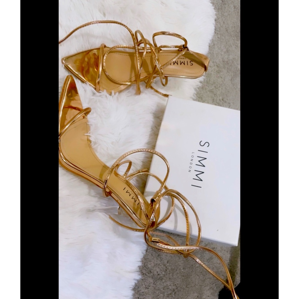 Copper & Clear lace up HEELS.